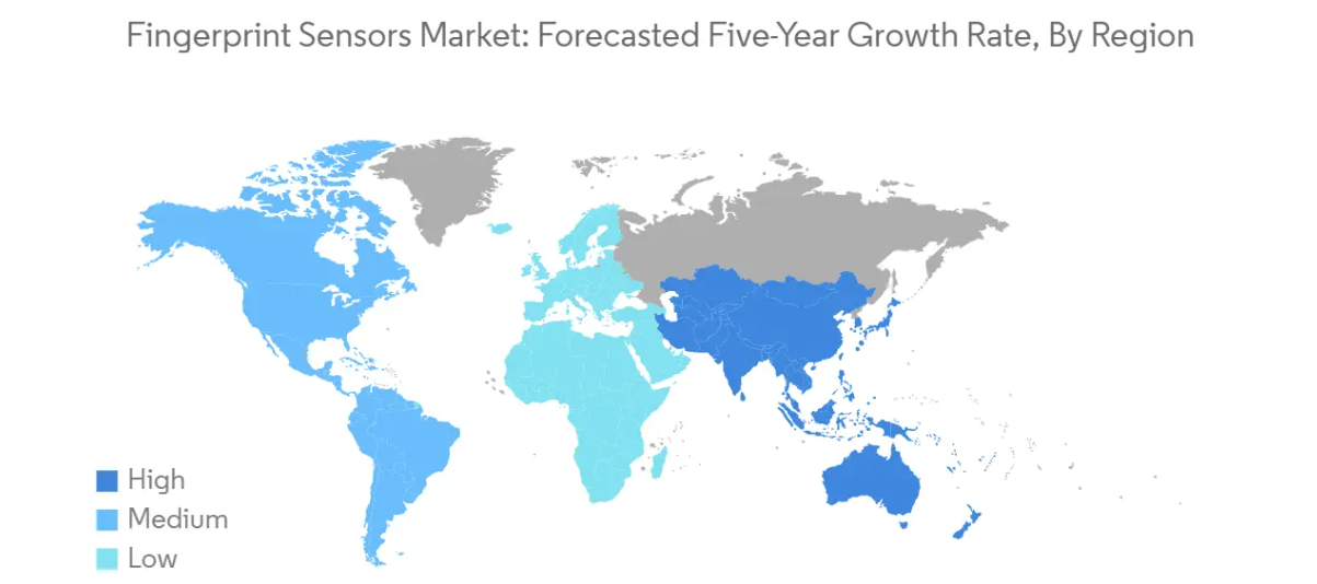 Market Analysis of Fingerprint Sensors Market: Forecasted Growth Rate by Region